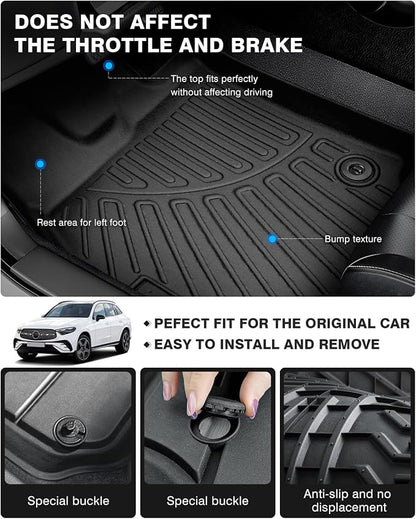 Powerty Floor Mats for 2023 2024 2025 Mercedes Benz GLC丨GLC 300丨GLC 350e丨4Matic - Image 3