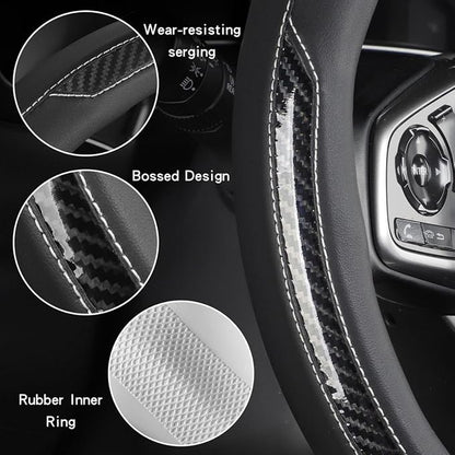 New Leather Car Steering Wheel Cover, Non-Slip Car Wheel Cover Protector - Image 5