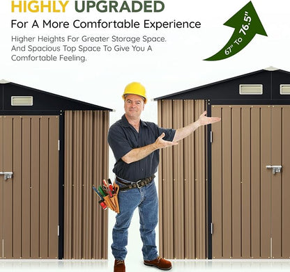 Breezz 6X8FT Outdoor Steel Storage Shed - Image 7