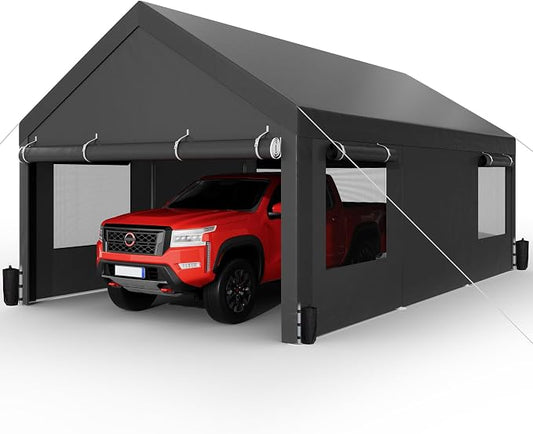 Shintenchi Carport 12' x 20' Heavy Duty Portable Garage, Car Port Canopy by Shintenchi