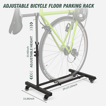 Vertical Bike Stand, Upright Bike Parking Rack Floor, Adjustable Bicycle Storage - Image 4