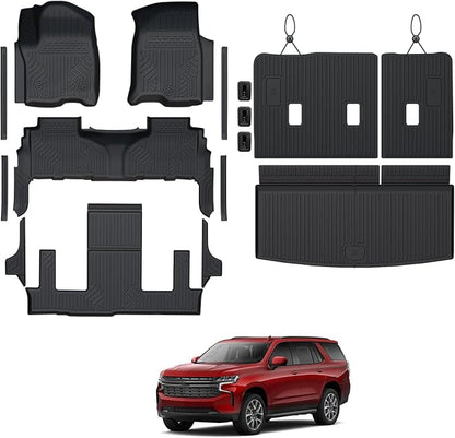 Floor Mats Set for 2021-2025 Chevrolet Chevy Tahoe/GMC Yukon 7 Seats Accessories by GALVAGNITE