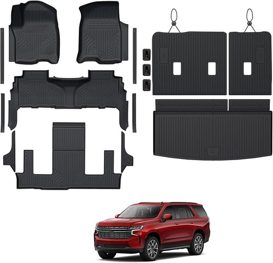 Floor Mats Set for 2021-2025 Chevrolet Chevy Tahoe/GMC Yukon 7 Seats Accessories by GALVAGNITE