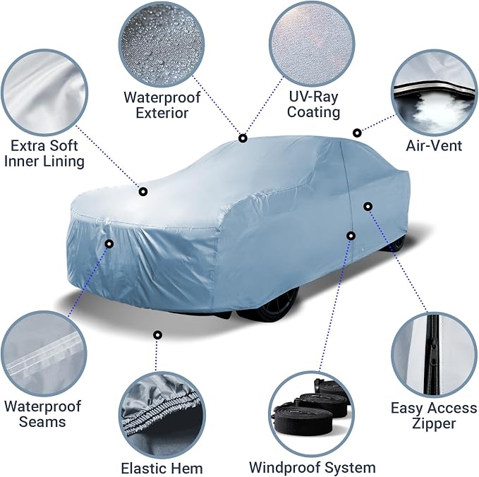 iCarCover Custom Car Cover for 1962-1967 Chevy Nova 2-Door Waterproof All - Image 4