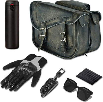 GARGOYLE BELLS Motorcycle Saddle Bags Genuine Leather Motorcycle Luggage Bag - Image 4