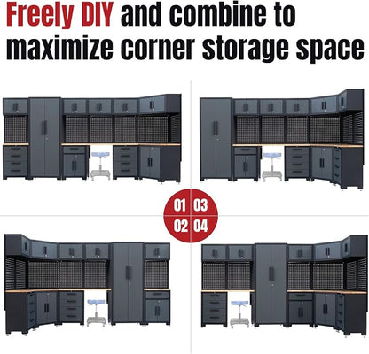 15-Piece Corner Garage Storage Cabinet System - Image 4