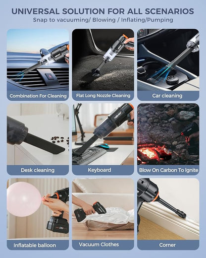 Car Vacuum Portable Cordless, 35000PA High Power Suction & Blower, Wireless - Image 2