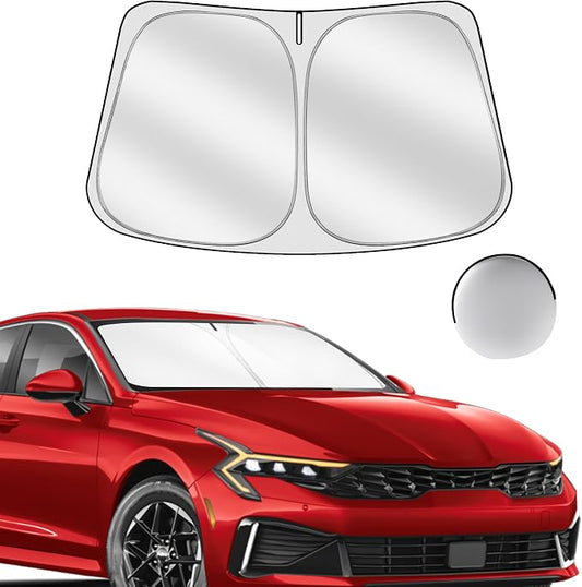 Windshield Sun Shade for Kia K5 2021-2025 Foldable Sunshade Custom Fit Front by SULAGIWINDSHIELDSUNSHADE