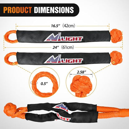 Nilight Kinetic Recovery Tow Rope 7/8" x 20ft - Image 2