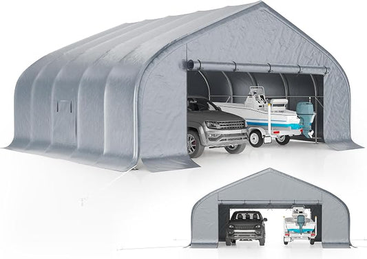 AMERLIFE 22.5 x 20FT Heavy Duty Double Carport, Galvanized Steel Frame Garage by AMERLIFE
