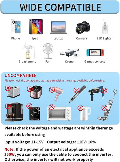 Car Vehicle Power Inverter 800W/2000WDC-AC 12V-110V Converter Power Supply - Image 5