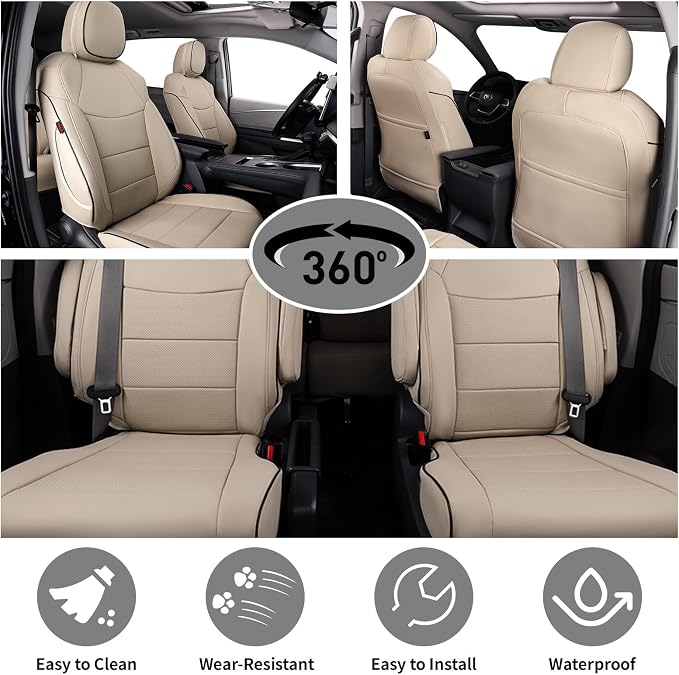EKR Sienna Seat Covers for 2021-2025 Toyota Sienna XLE, 7 Seats, 2nd Row - Image 4