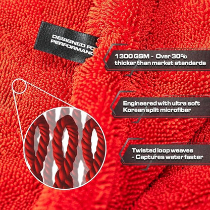 Blackline Car Drying Towel - 2ft x 3ft XL-Popular Pick Among Detailing Pros - - Image 3