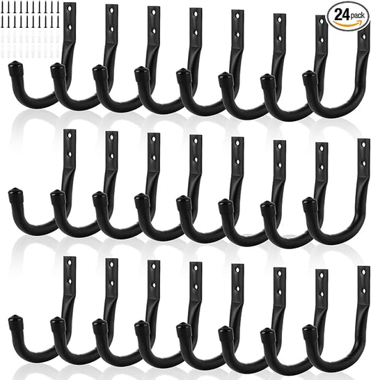 24 Pack Heavy Duty Garage Storage Utility Hooks 3.35" Kayak Wall Hangers Ladder by FWEEK