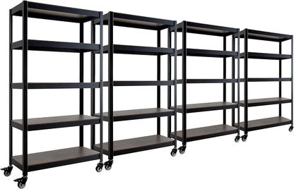 HOMEDANT House 5-Tier Metal Rolling Cart Shelf Rack Casters Heavy Duty by TheBestOrganizingSolution