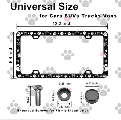 2 Pieces Paw Print License Plate Frames - Image 4