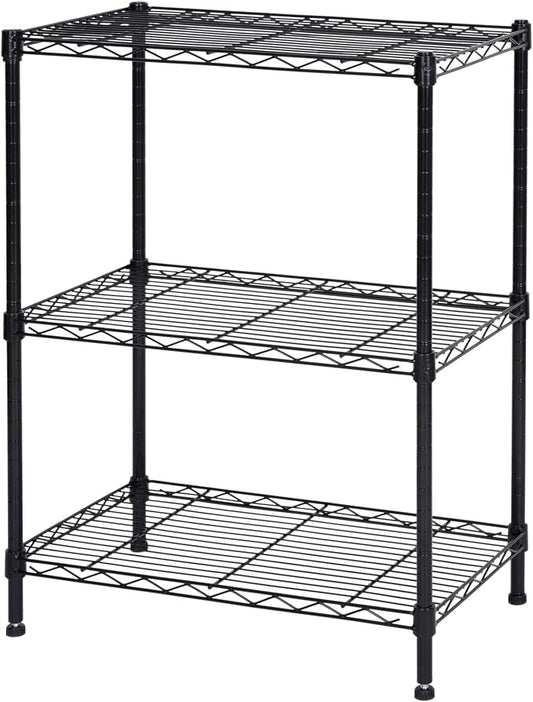 Homeiju 3-Shelf Storage Rack, Adjustable Height Metal Shelving Unit, Heavy Duty by Homeiju