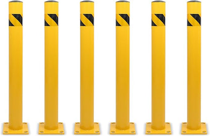 BISupply Safety Bollard Post Parking Barrier 6 Pack - 42in Yellow Pipe Bolt by BISupply