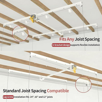 Garage Ceiling Storage Racks – 4x8 FT Overhead Garage Storage Rack - Image 4