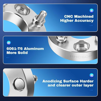HHCSOP 4x4 Golf Cart Wheel Spacers, 1 inch ATV Wheel Adapters - Image 5