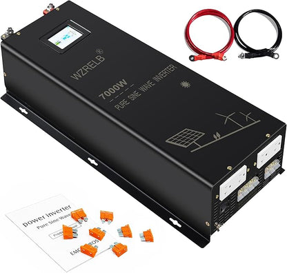 WZRELB 7000W Split Phase Pure Sine Wave Inverter, 48V DC to 120V/240V AC by WZRELB