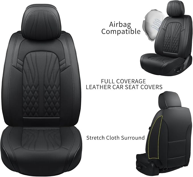 Seat Covers for Cars, Waterproof Seat Covers, Leather Car Seat Covers 2 Pack - Image 5