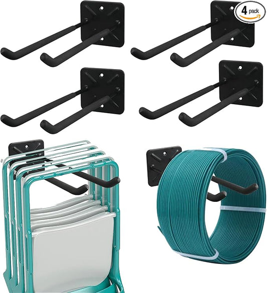 Folding Chair Rack, Heavy Duty Garage Wall Mount Organizer and Holder, Garden by INDECKMO