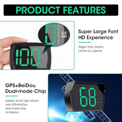 2 Pack GPS Digital Speedometer for Car MPH, Universal HUD Speed Meter - Image 6