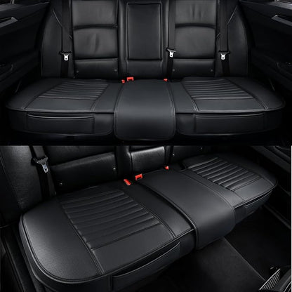Universal Leather Car Seat Covers Full Set, Car Seat Cushion Covers Protector - Image 4