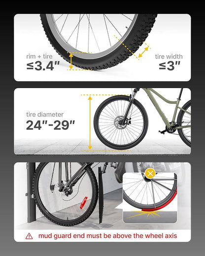 monTEK Automatic Lift EBike Rack – Fits 24-29" Tires, Heavy-Duty Vertical Wall - Image 3