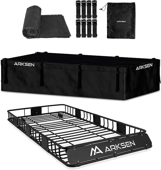 ARKSEN 84 x 39 x 6 Inch Universal 150LB Heavy Duty Roof Rack Cargo by ARKSEN