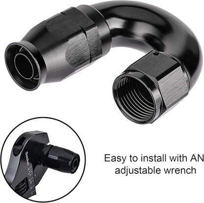 EVIL ENERGY 8AN 180 Degree PTFE One Piece Full Flow End Hose Fitting Aluminum - Image 6