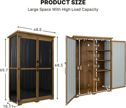 Outdoor Storage Cabinet Wood & Metal - Image 7