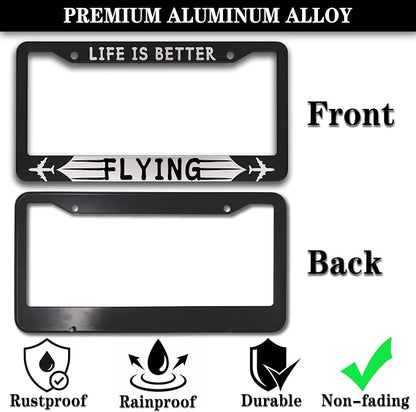 License Plate Frames Black and White Automotive Exterior Accessories Life is - Image 3