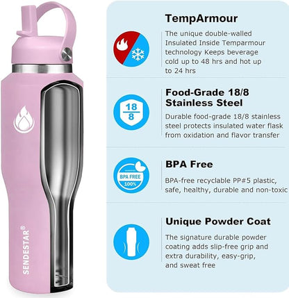SENDESTAR SENDESTAR 40oz Stainless Steel Water Bottle, Double Wall Vacuum - Image 4