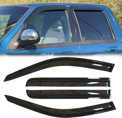 4pcs Original Shatterproof Outside Mount Rain Guard Durable Side Window Wind by Deebior