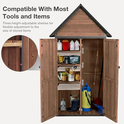 Outdoor Storage Shed with Floor and Waterproof Roof - Image 5