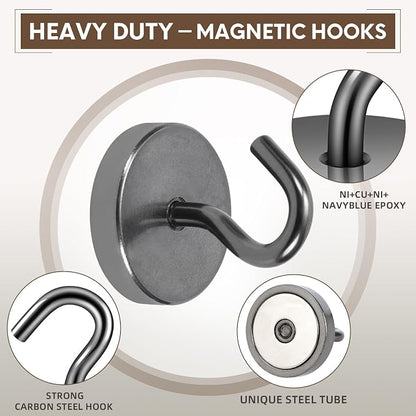 Neosmuk Magnetic Hooks, Cruise Ship Essentials, 120lb+ Heavy Duty Magnetic Hooks - Image 6