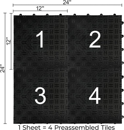 Big Floors GarageTrac Diamond, Interlocking Non-Slip Garage Flooring Tile - Image 2