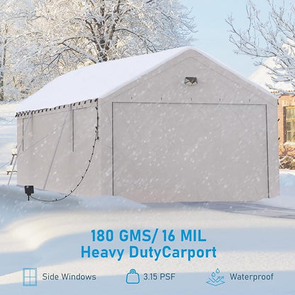 13x25 Carport Canopy, Heavy Duty Car Port, Portable Car Ports Garage - Image 6