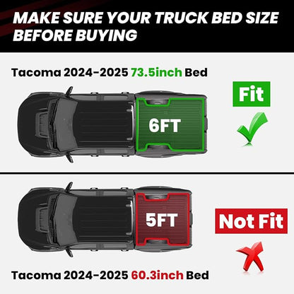 LASFIT Bed Mat for Toyota Tacoma 2023 2022 2021 2020 2019-2005 Truck Bed 6 ft - Image 2