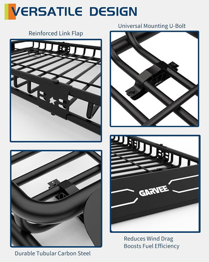 51" x 36" Universal Roof Rack Carrier Basket, 200 Lbs Capacity Car Cargo Rack - Image 2
