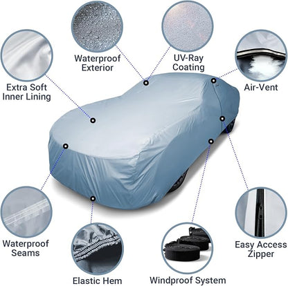 iCarCover Premium Car Cover for 1966-1970 Chevy Caprice 2-Door, 4-Door Heavy - Image 4