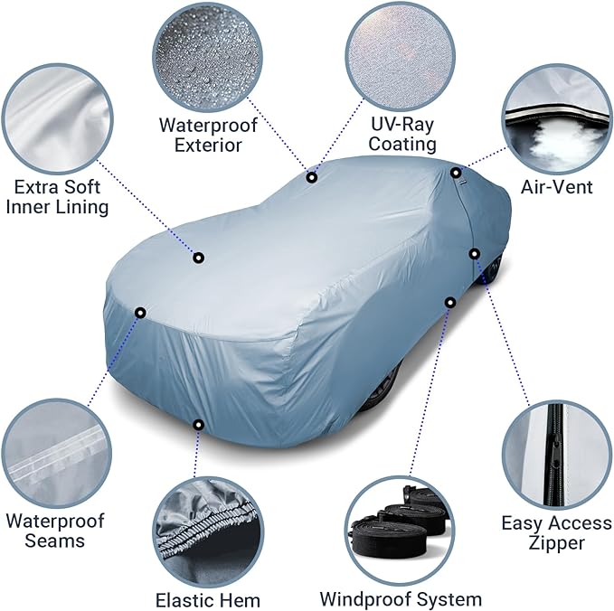 iCarCover Premium Car Cover for 1959-1961 Chevy Kingswood Heavy Duty Waterproof - Image 4