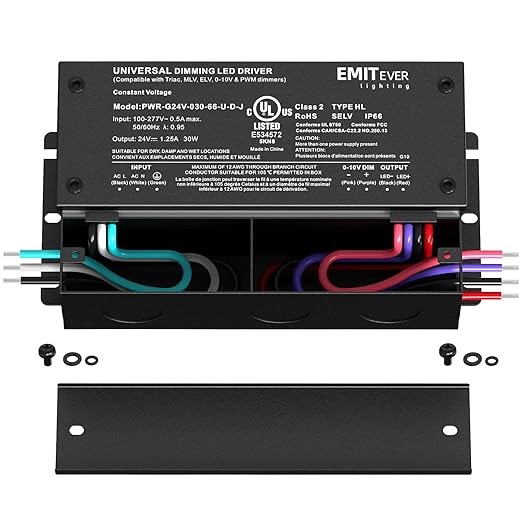 EMITEVER Dimmable Led Driver, 2 Packs 30W AC 110V-277V to DC 24V Transformer - Image 2