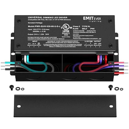EMITEVER 30W Dimmable LED Driver, 24V Triac Dimmable Power Supply, AC to DC - Image 2