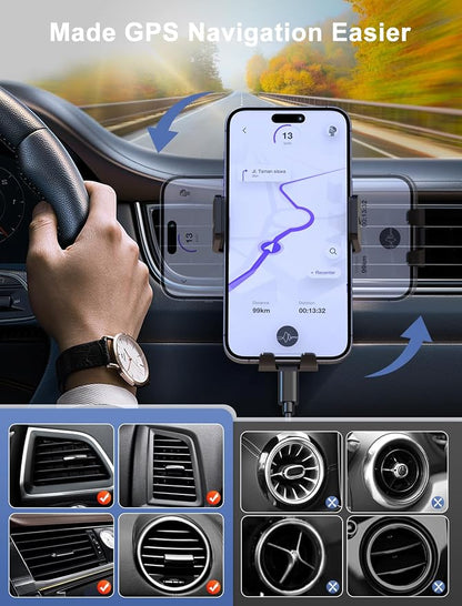 MOKPR Wireless Car Charger, Auto-Clamping Car Mount 15W/10W/7.5W Fast Charging - Image 3