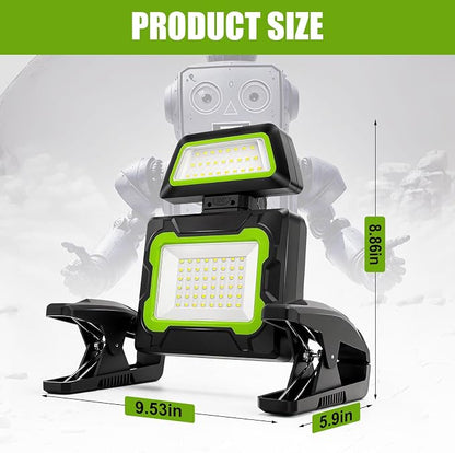 Rechargeable Work Light with Clamp, 3000 Lumen Magnetic Work Light Battery - Image 7