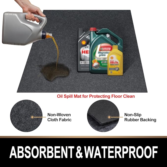 Oil Spill Mat, 7.4 x 20 Ft, Premium Absorbent Oil Pad. Contains Liquids - Image 2