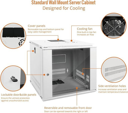 Tecmojo 9U Wall Mount Rack Network Cabinet - Image 3